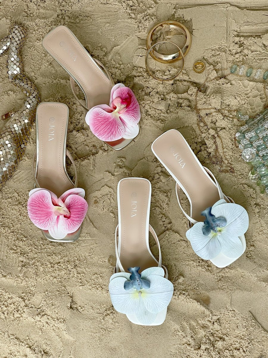 Floral Strap High Heels