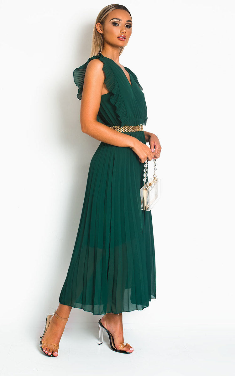 Pleated Maxi Dress