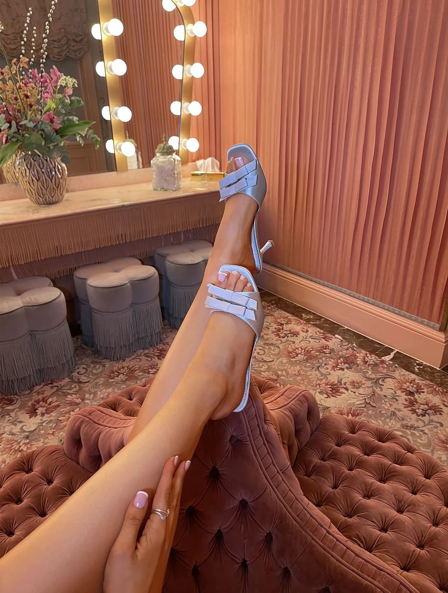 Open Toe Bow Detail High Heels