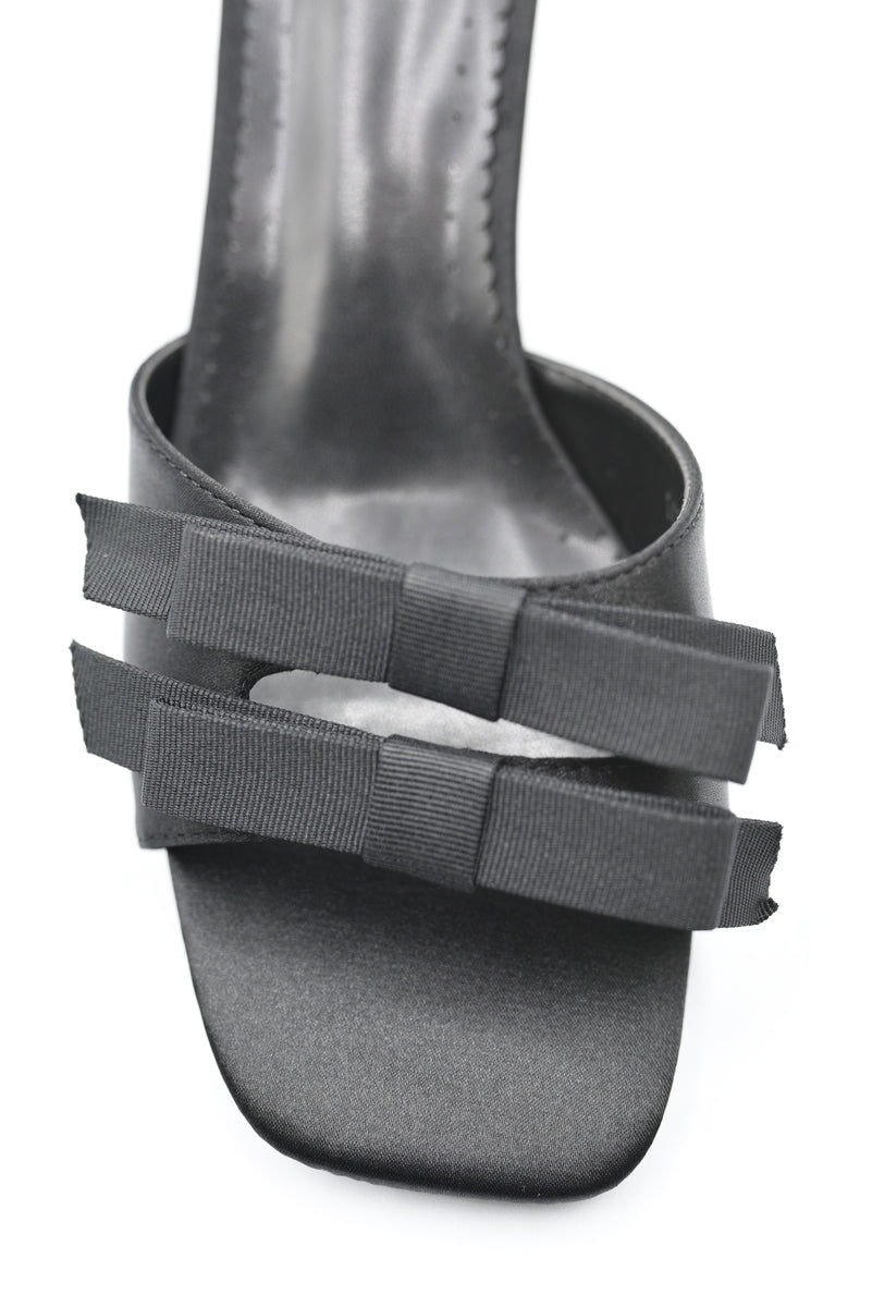 Open Toe Bow Detail High Heels