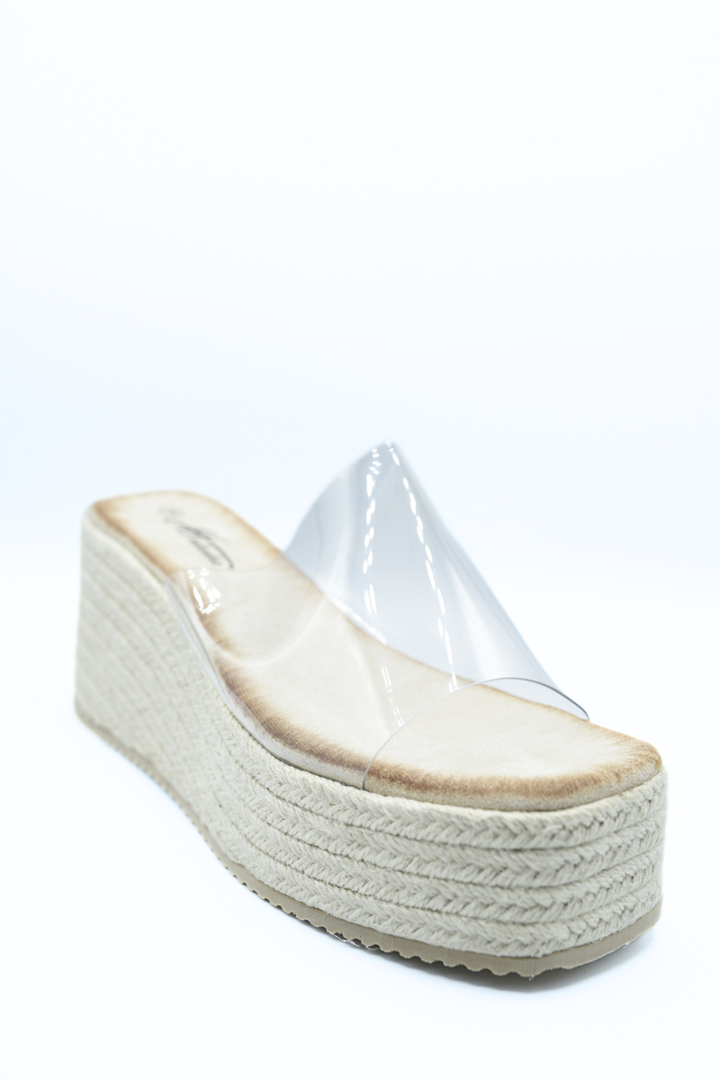 Transparent Strap Platform Wedge Heels