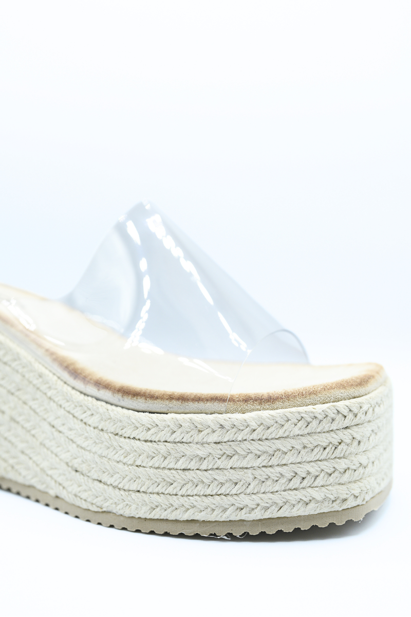 Transparent Strap Platform Wedge Heels