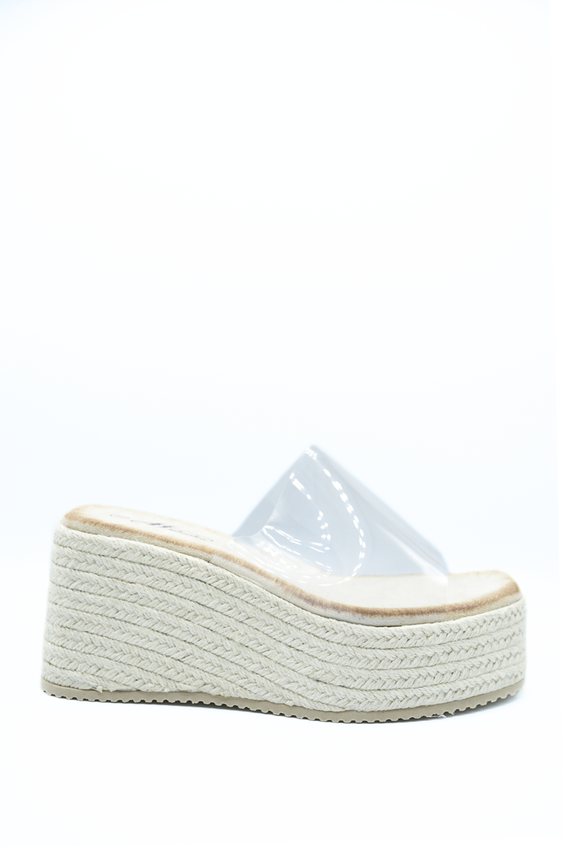 Transparent Strap Platform Wedge Heels