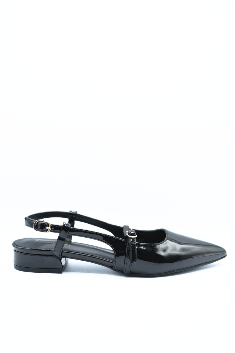 Slingback Pointed Closed Toe Low Heel Sandals