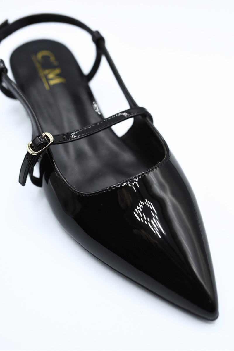 Slingback Pointed Closed Toe Low Heel Sandals