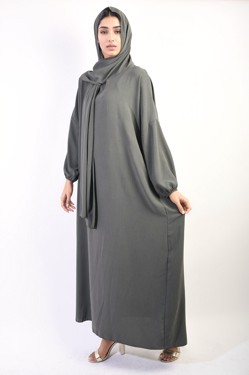 Long Sleeve Closed Abaya Maxi Dress by Moda