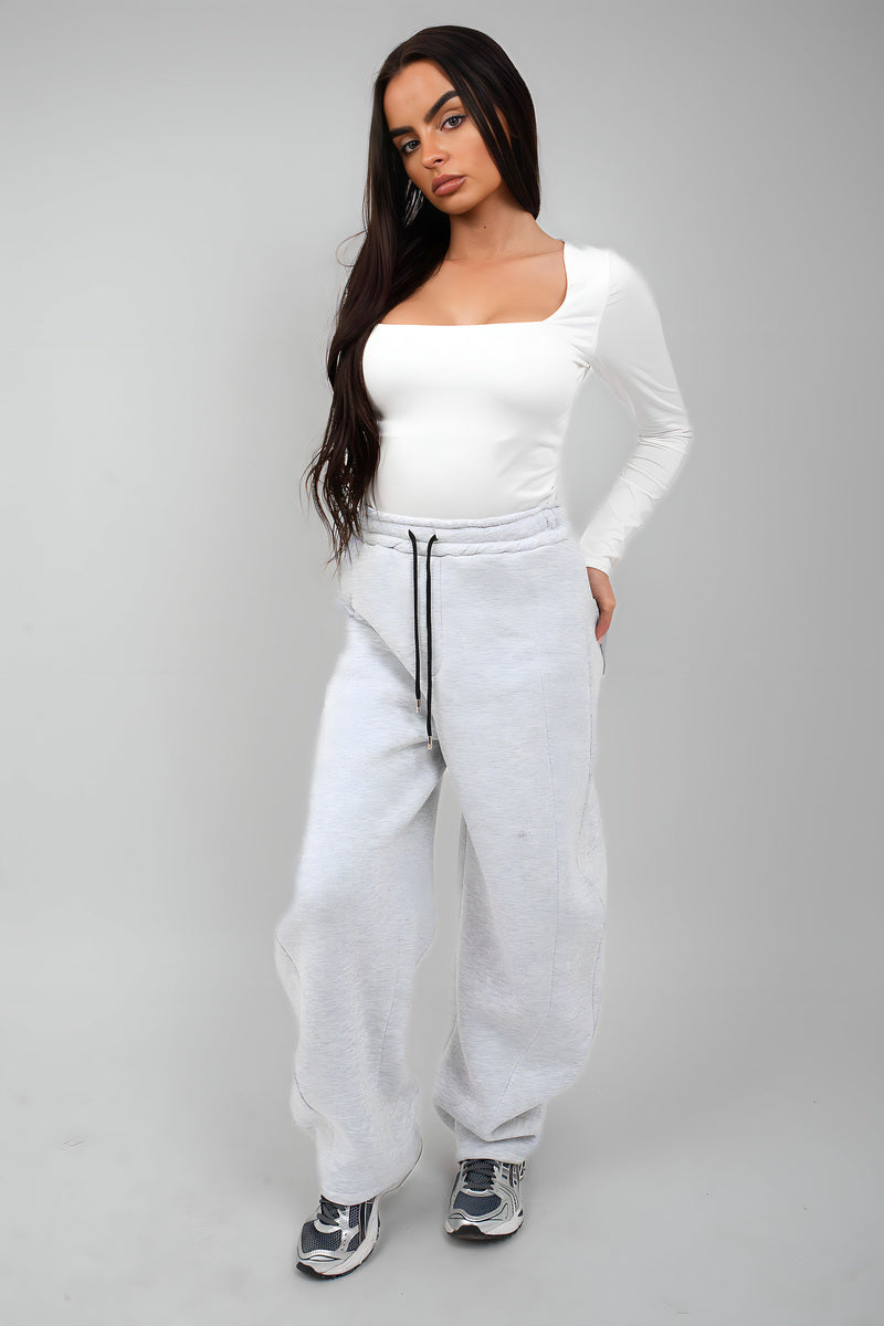 Square Neckline Long Sleeve Top