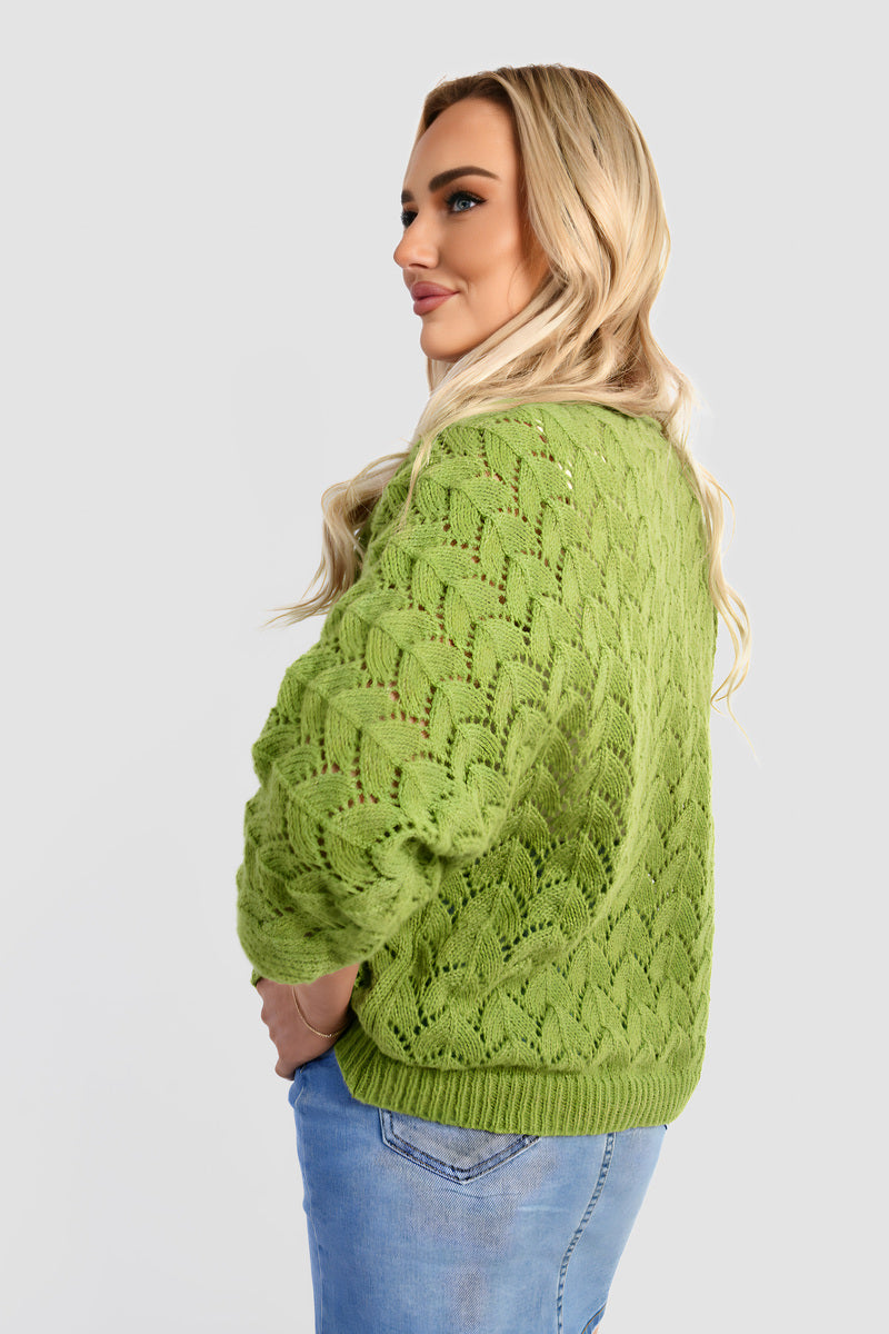 Half Sleeve Chunky Cable Knit Jumper