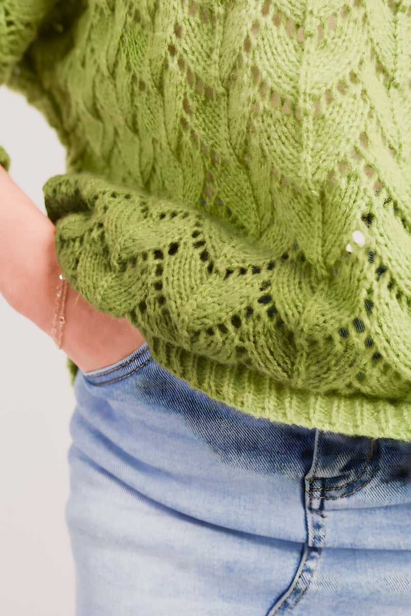 Half Sleeve Chunky Cable Knit Jumper