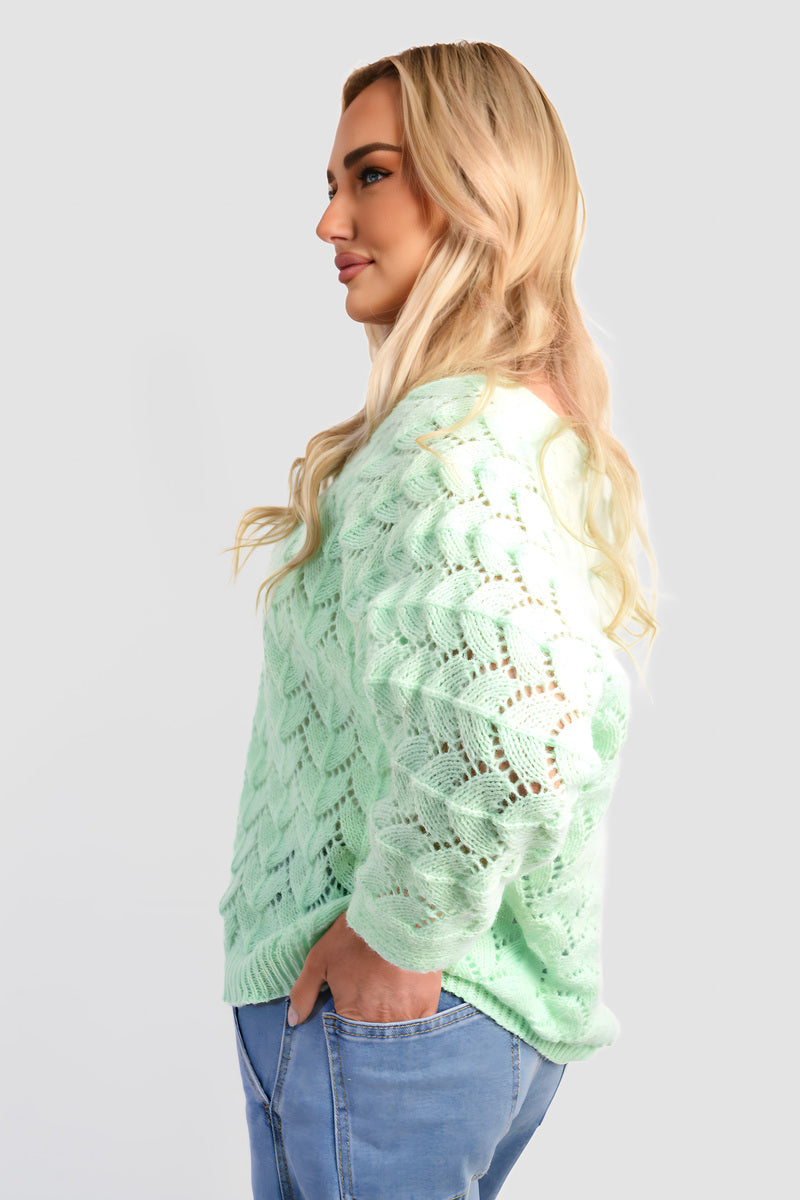 Half Sleeve Chunky Cable Knit Jumper