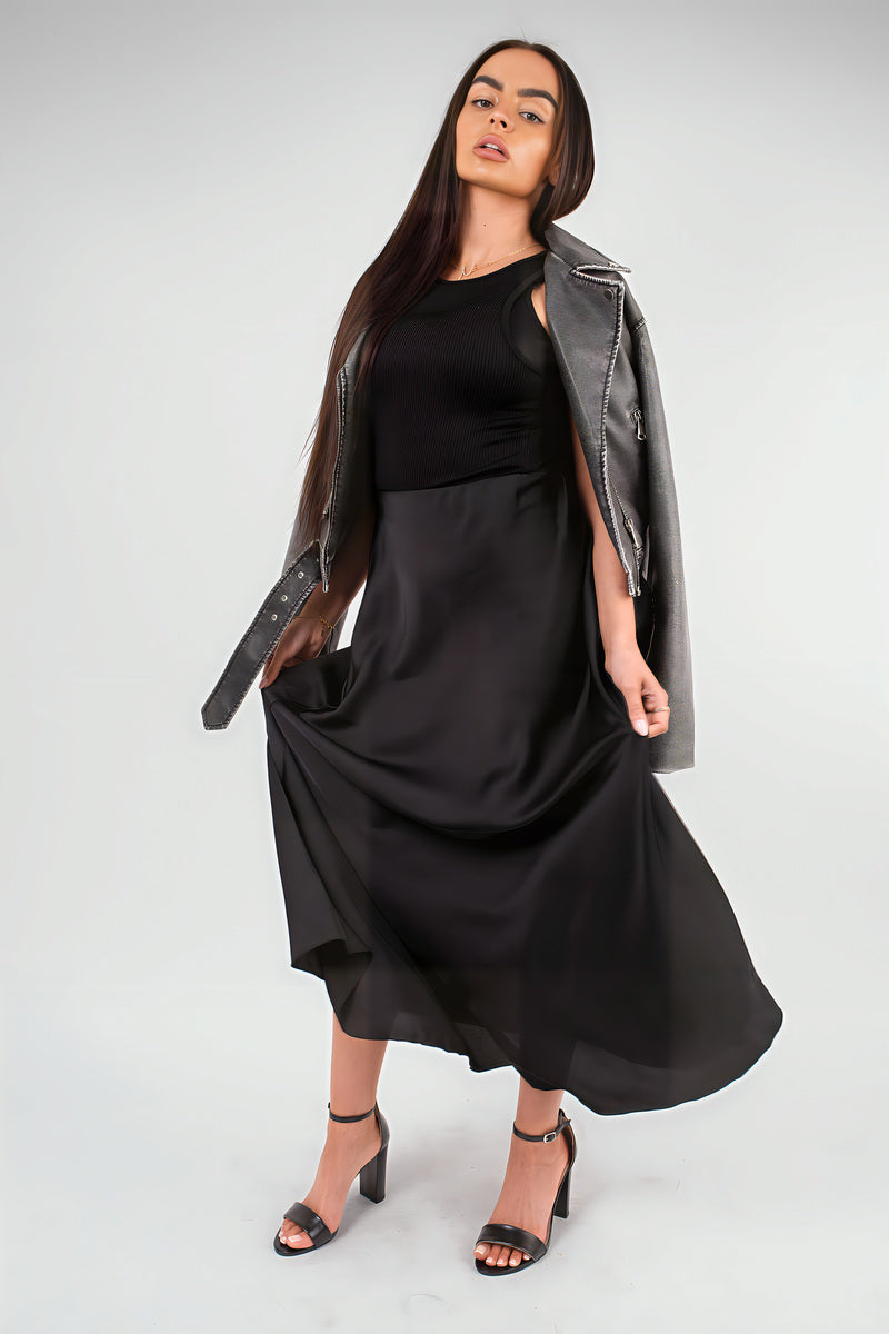 Lightweight High Waisted Maxi Skirt