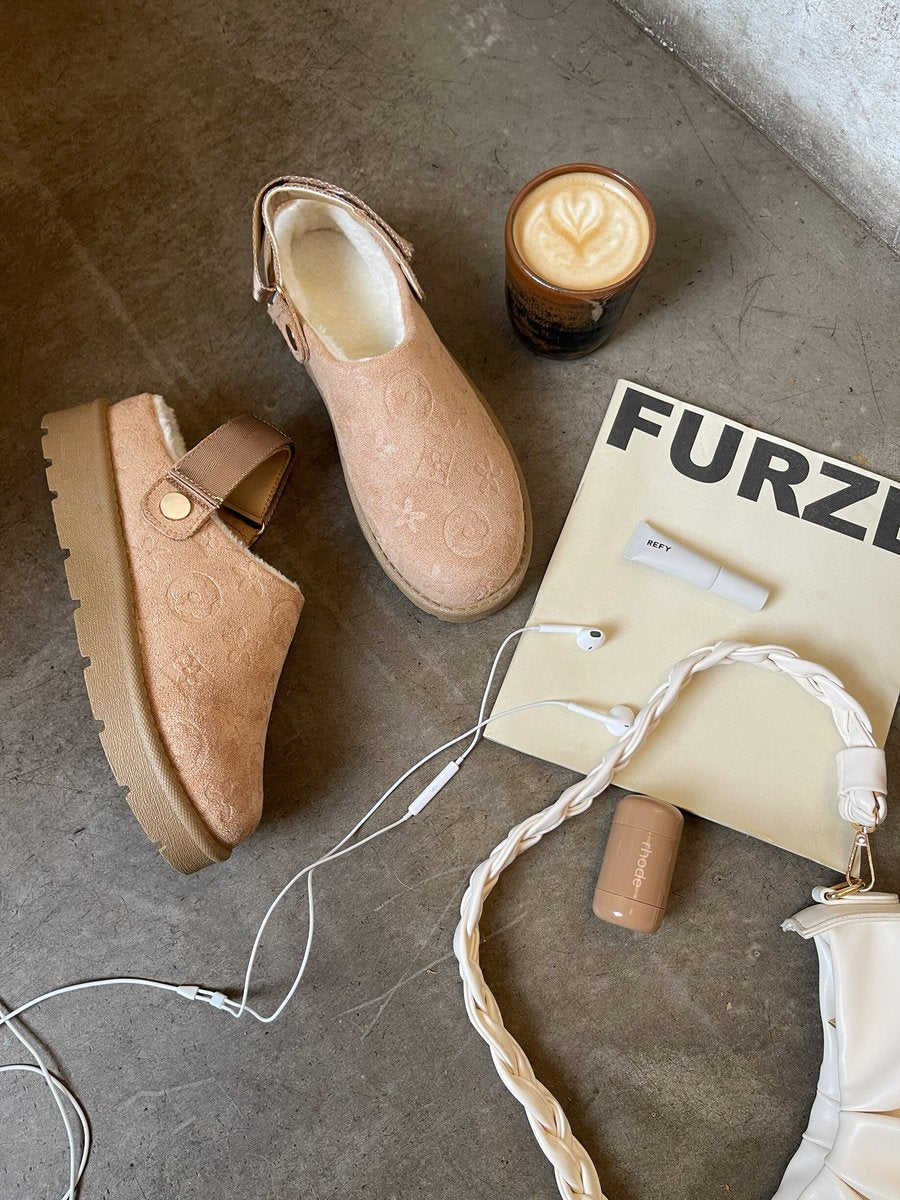 Printed Sling Back Platform Clogs