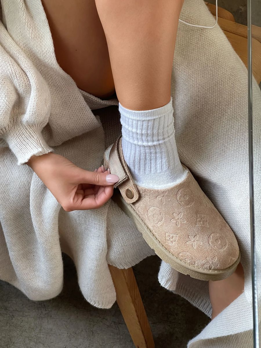 Printed Sling Back Platform Clogs