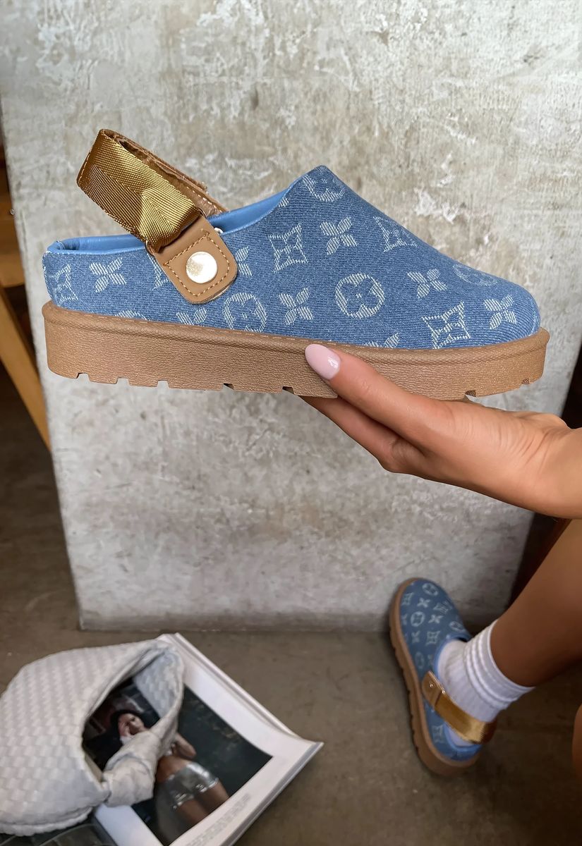 Printed Sling Back Platform Clogs