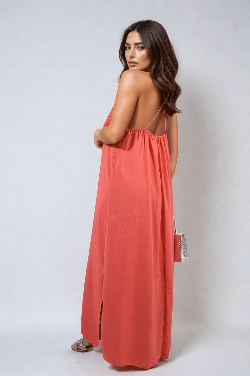 Spaghetti Strap Side Slit Maxi Dress