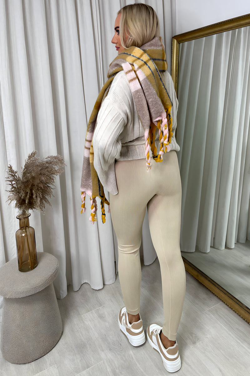 High Waisted Rib Curvy Leggings