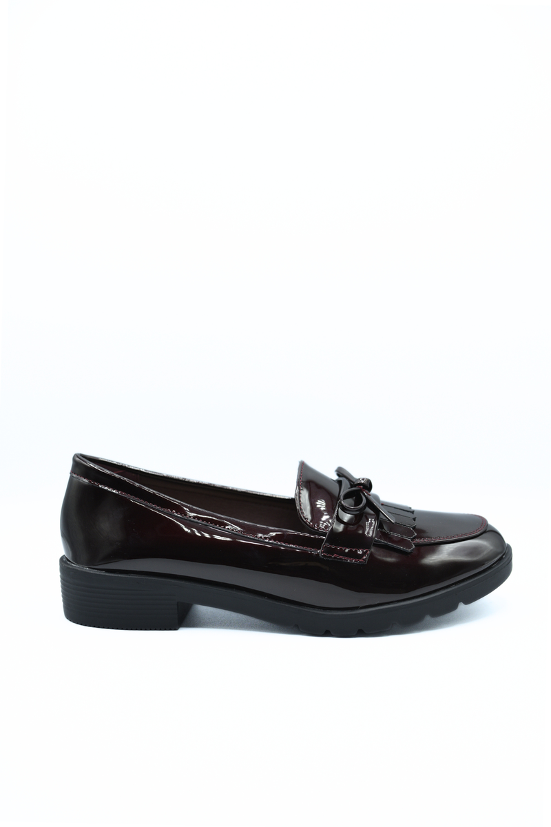 Bow Detail Flatform Slip On Loafer Shoes