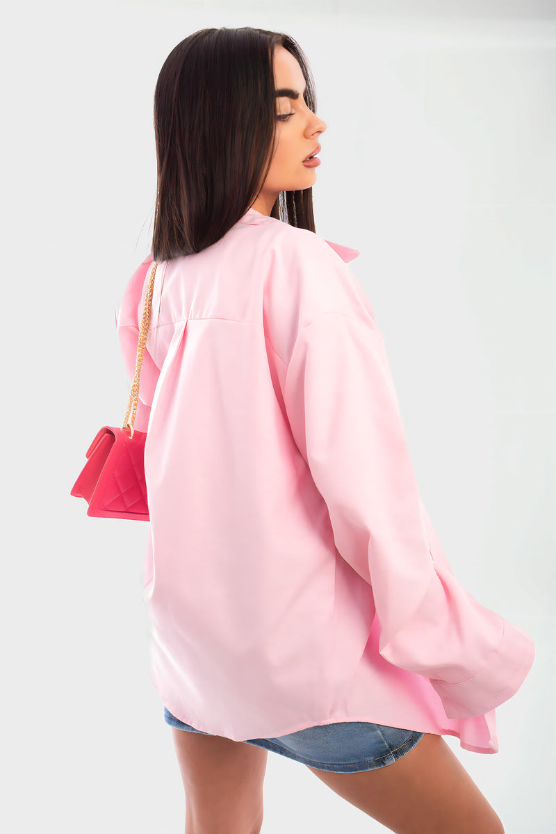 Heart Detail Button Down Long Sleeve Top