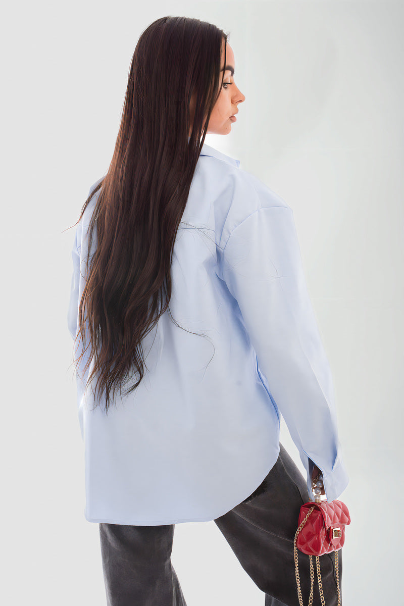 Heart Detail Button Down Long Sleeve Top