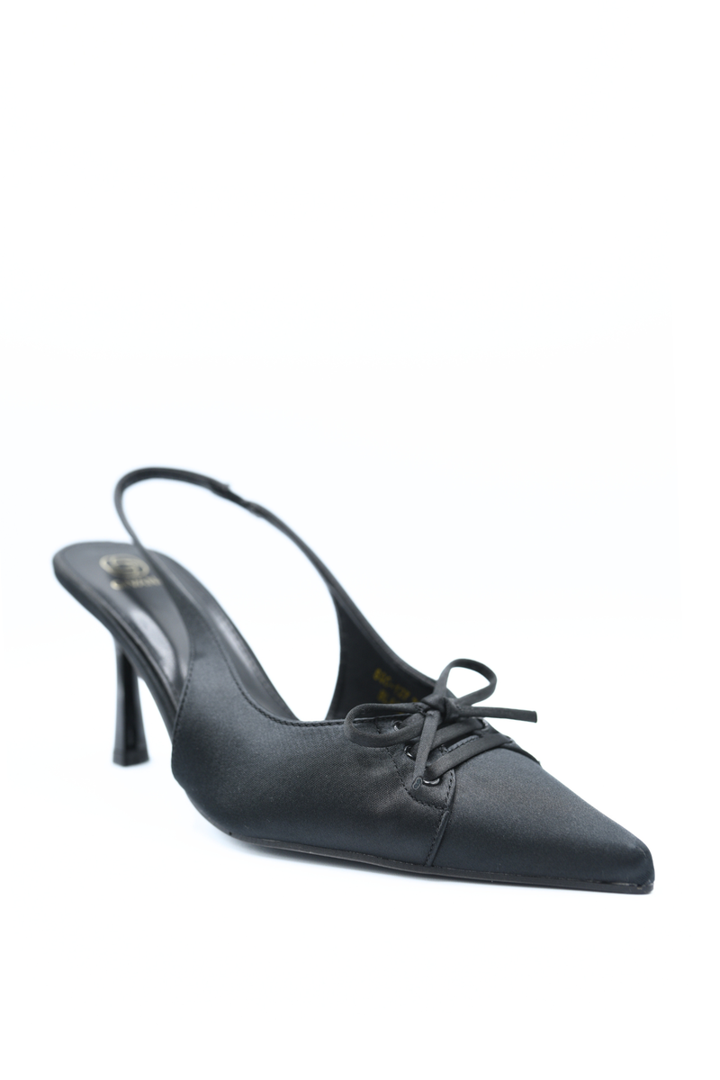 Sling Back Bow Knot Detail Pointed High Heels