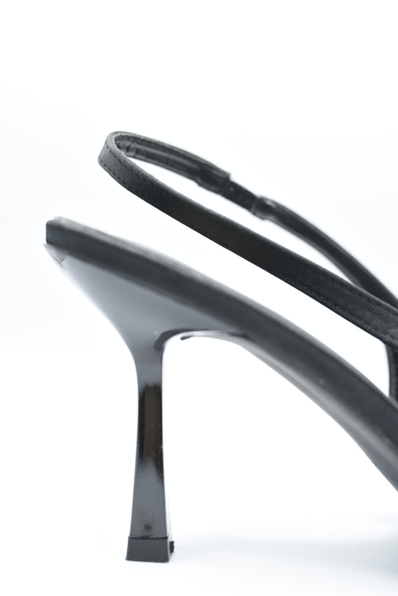 Sling Back Bow Knot Detail Pointed High Heels