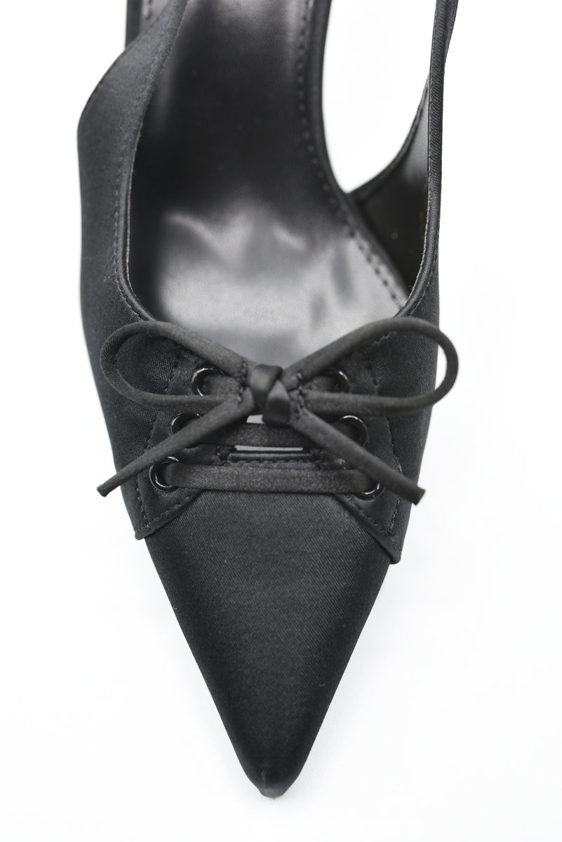 Sling Back Bow Knot Detail Pointed High Heels