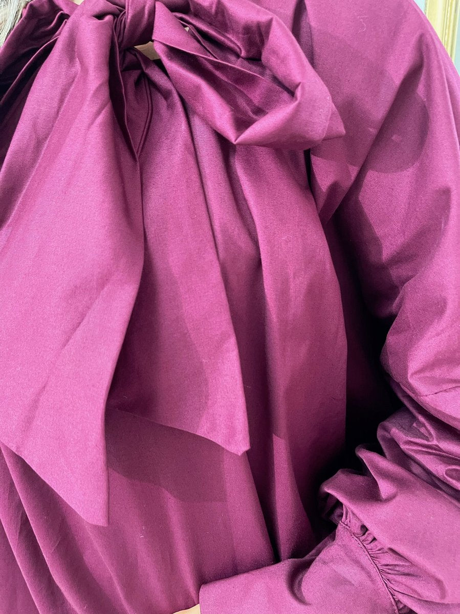 Oversized Tie-Neck Top