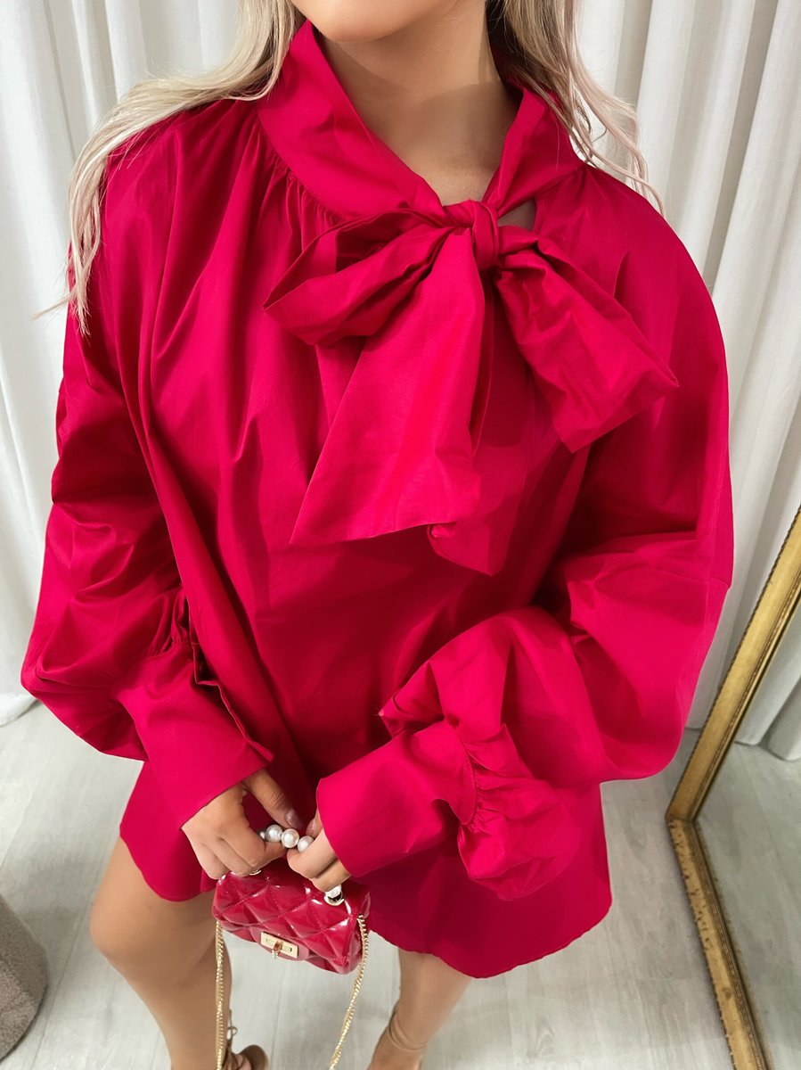 Oversized Tie-Neck Top