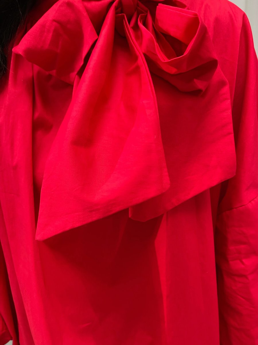 Oversized Tie-Neck Top