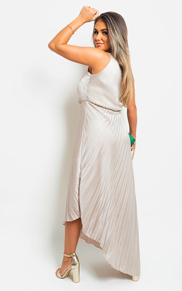 One Shoulder Cut Out Pleated Party Dress by Moda