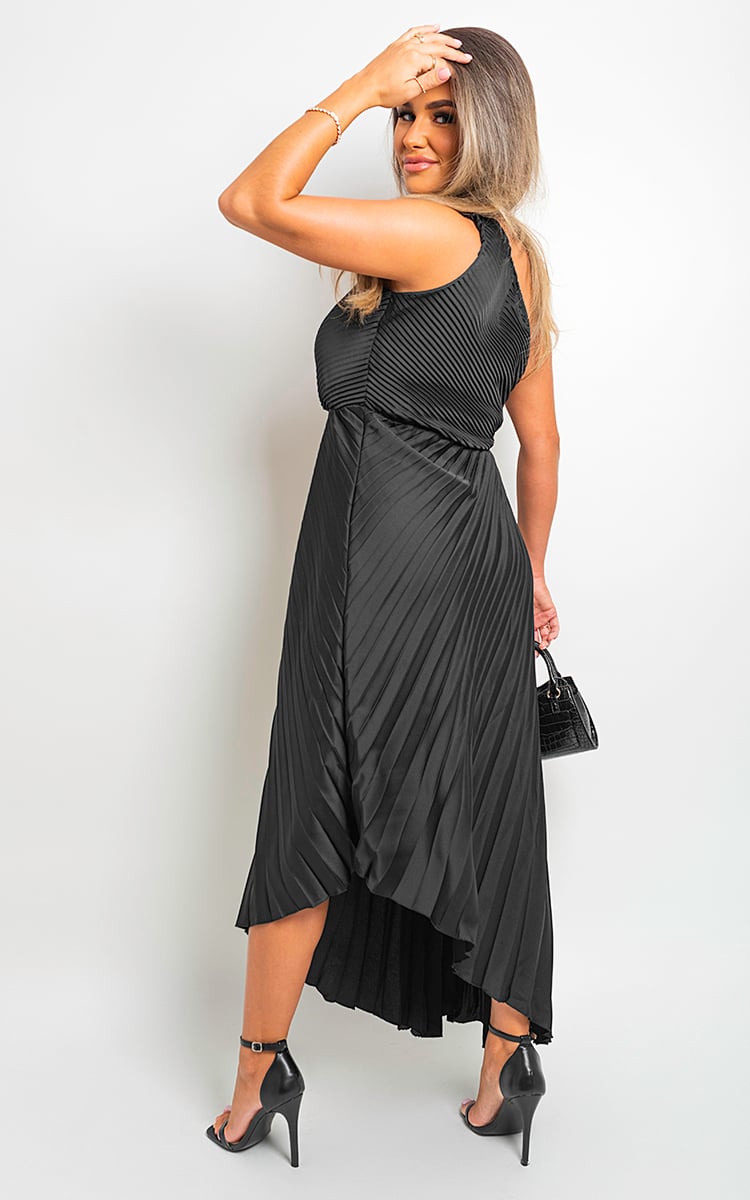 One Shoulder Cut Out Pleated Party Dress by Moda