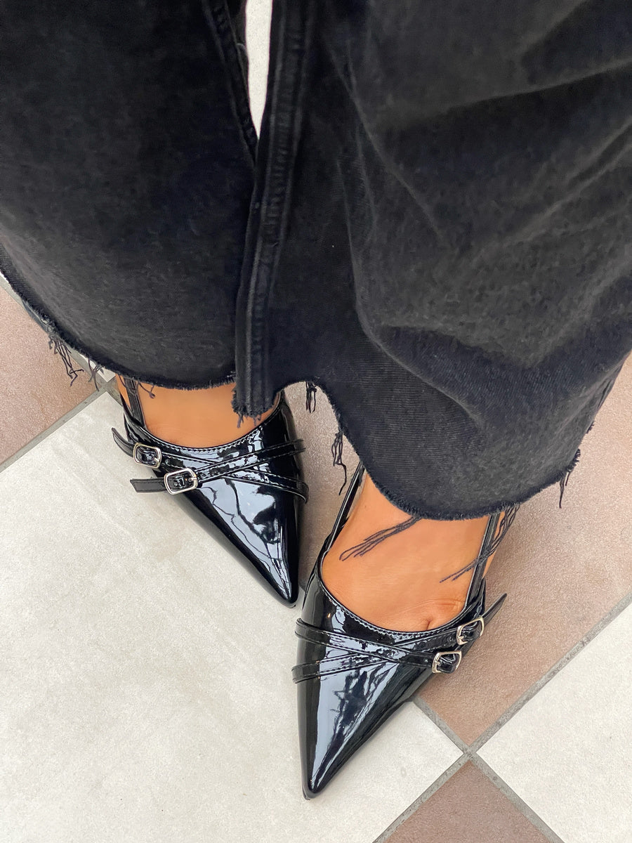 Slingback Strappy Buckle High Heels