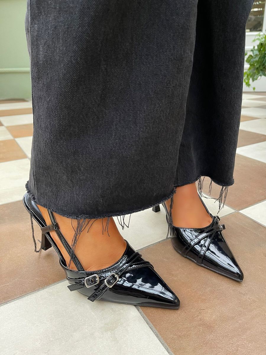 Slingback Strappy Buckle High Heels