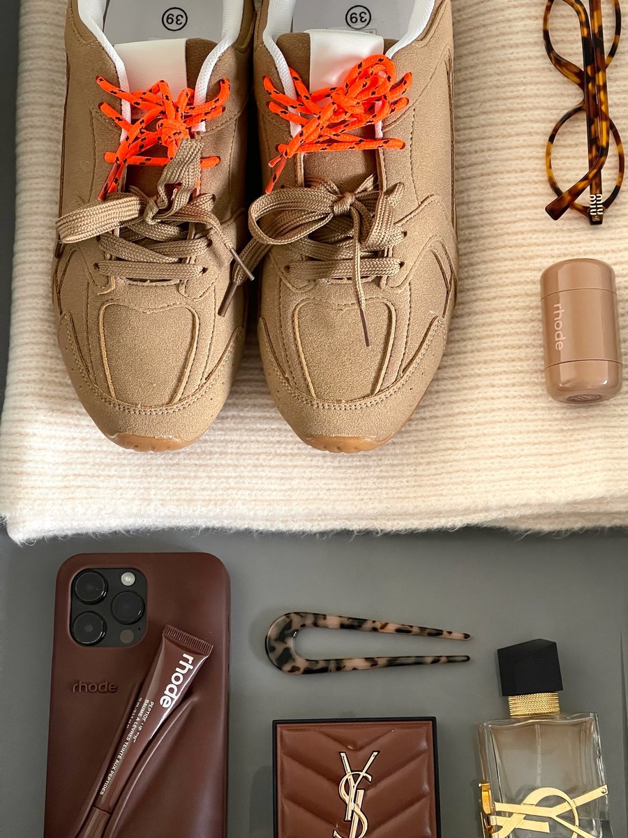 Double Contrast Lace Up Flat Trainers