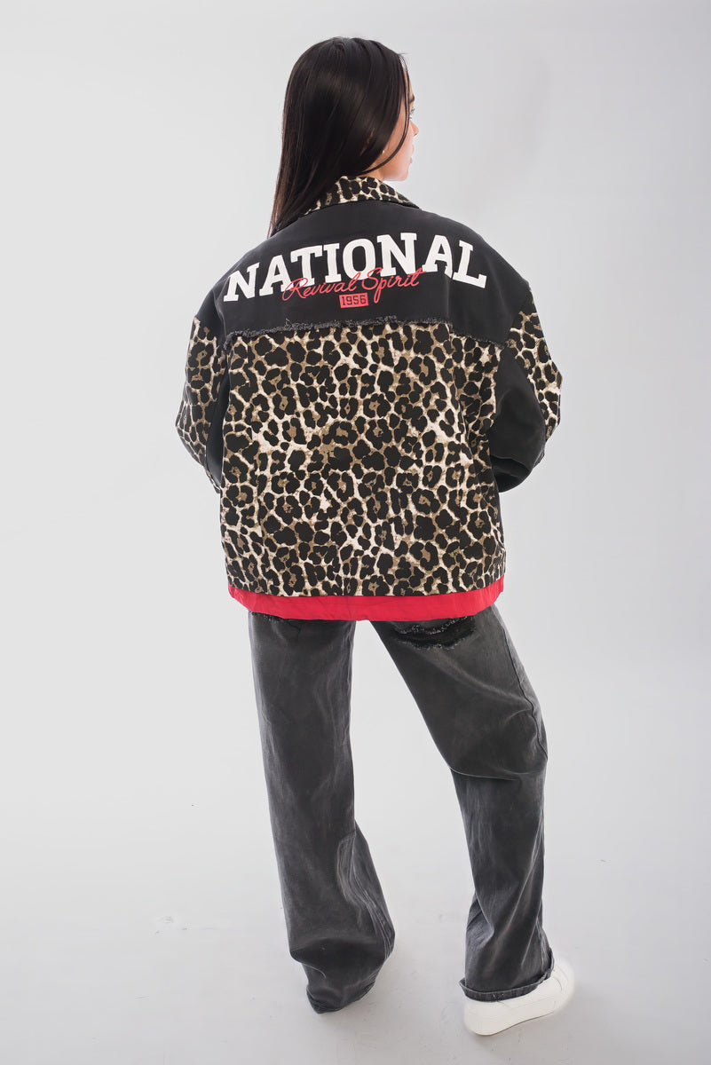 Zip Up Leopard Print Jacket