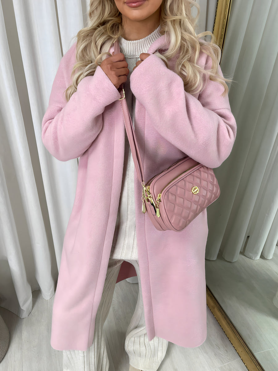 Open Front Pocket Long Loose Hooded Coat