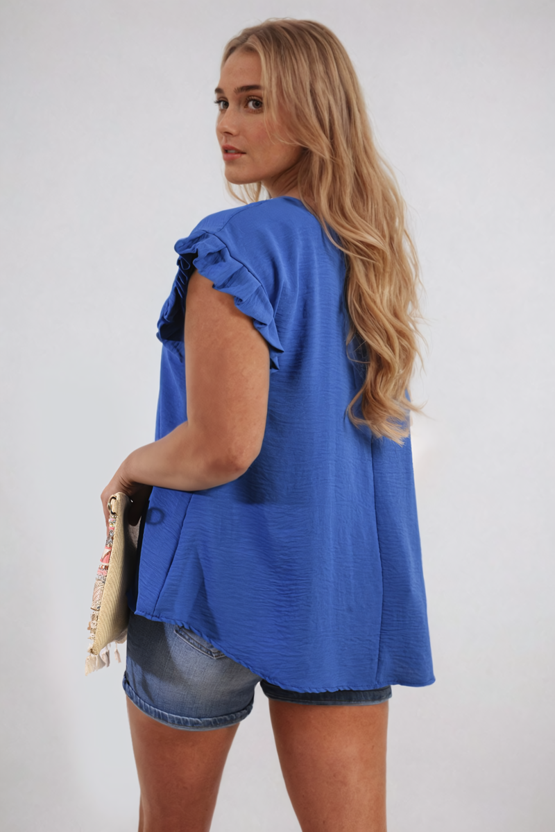 Ruffle Trim Sleeve Top