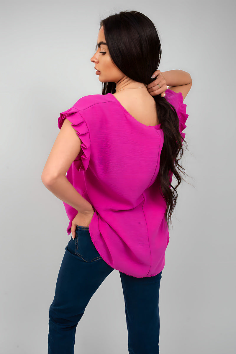 Ruffle Trim Sleeve Top