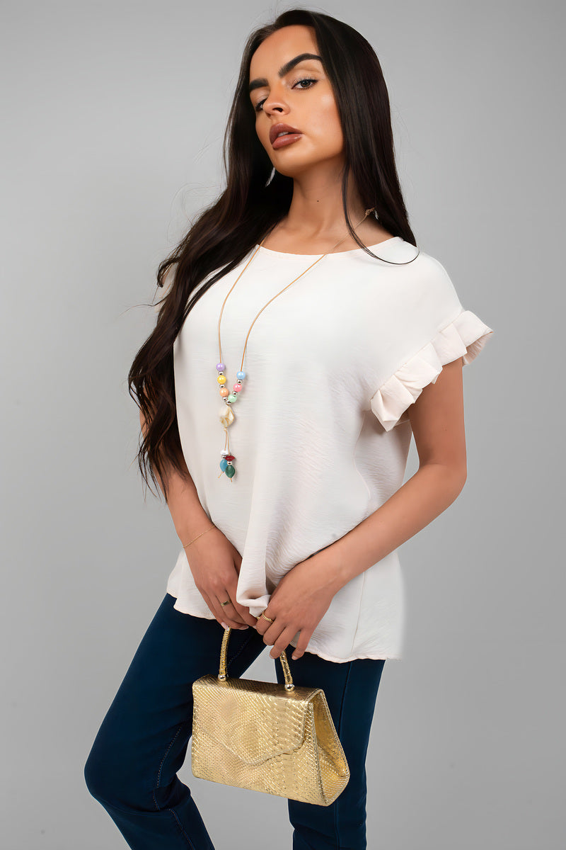 Ruffle Trim Sleeve Top