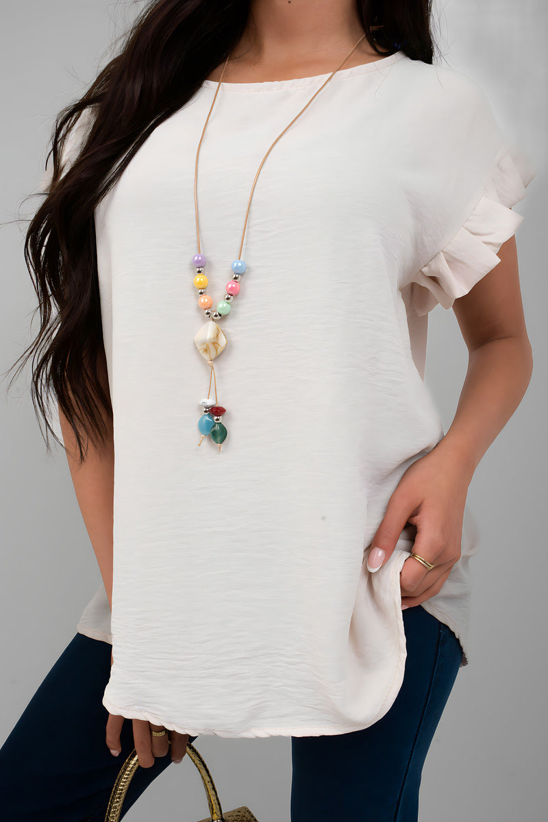 Ruffle Trim Sleeve Top