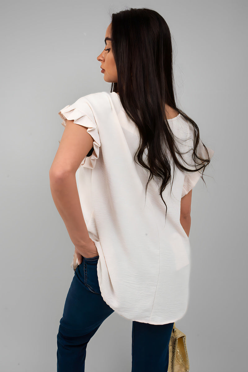 Ruffle Trim Sleeve Top