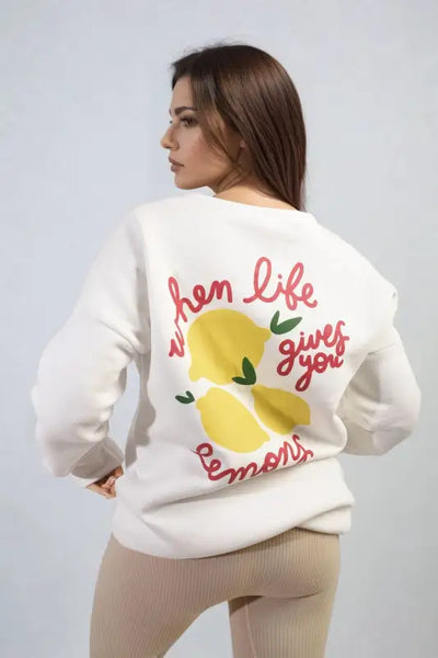 Lemon Graphic Long Sleeve Knitted Jumper - Elite Urban