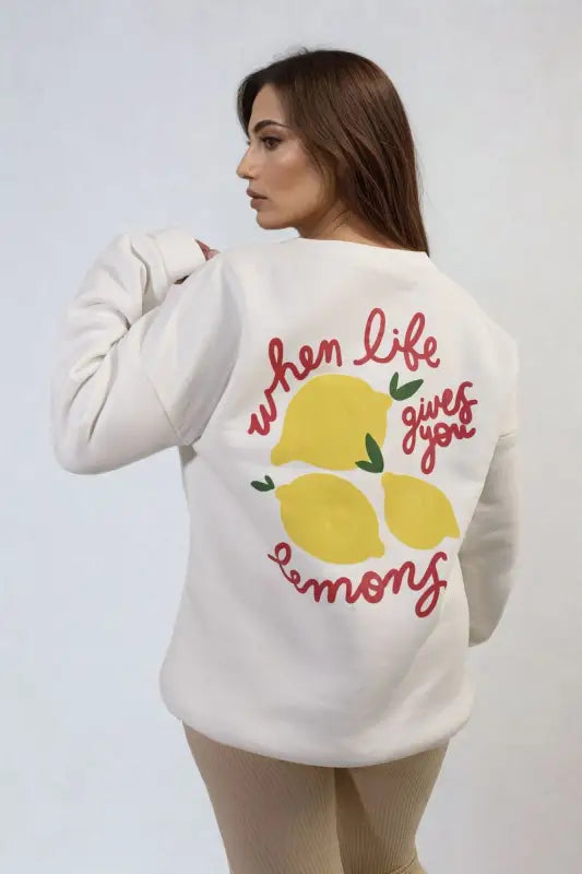 Lemon Graphic Long Sleeve Knitted Jumper - Elite Urban