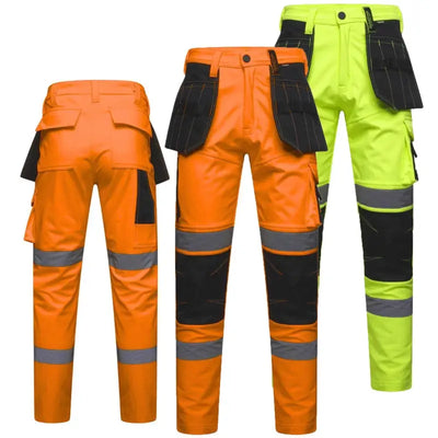 Men's Hi Vis Softshell Cargo Trousers - AV059 Elite Urban