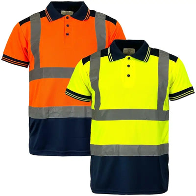 Mens Hi Vis Visibility Short Sleeved Polo Shirt - hv322 Elite Urban