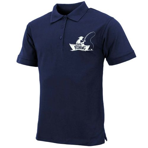 Mens "Gone Fishing" Polo Shirt by Ek Wholesale