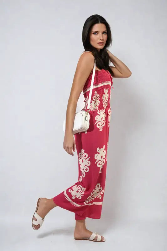 Printed Strapless Jumpsuit - Elite Urban