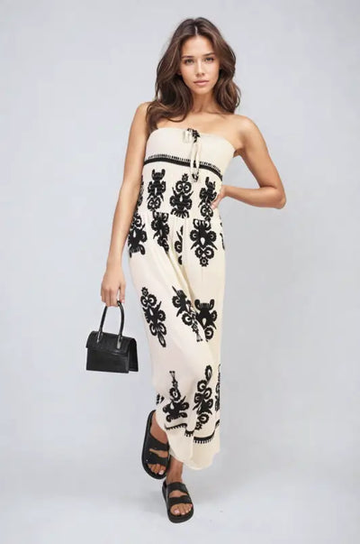 Printed Strapless Jumpsuit - Elite Urban