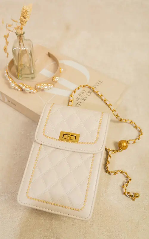 Quilted Crossbody Chain Shoulder Mini Bag - Elite Urban