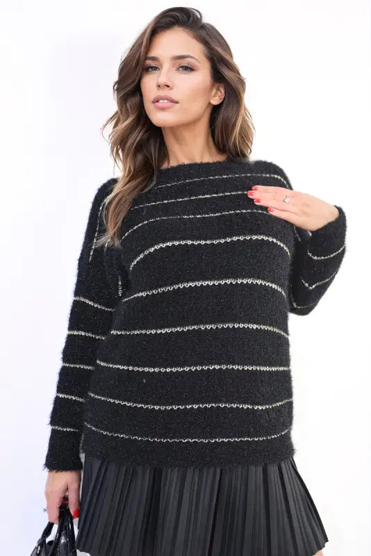 Striped Knitted Long Sleeve Jumper - Elite Urban